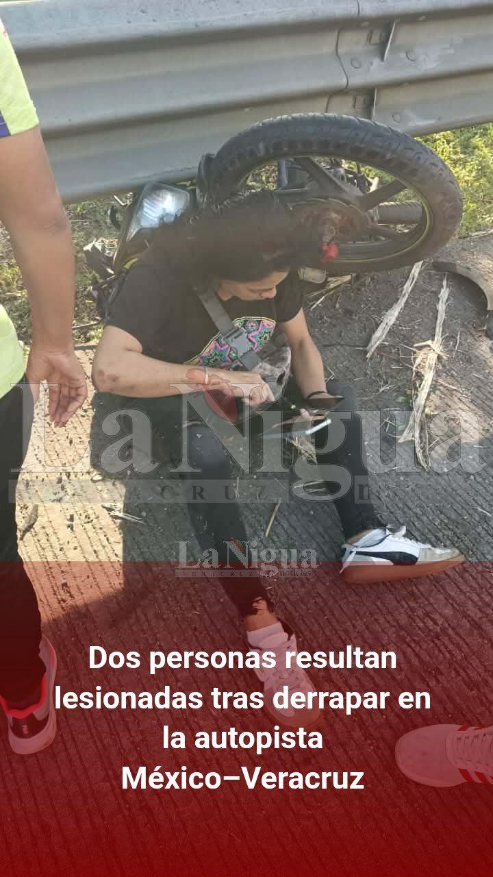 Dos personas resultan lesionadas tras derrapar en la autopista México–Veracruz