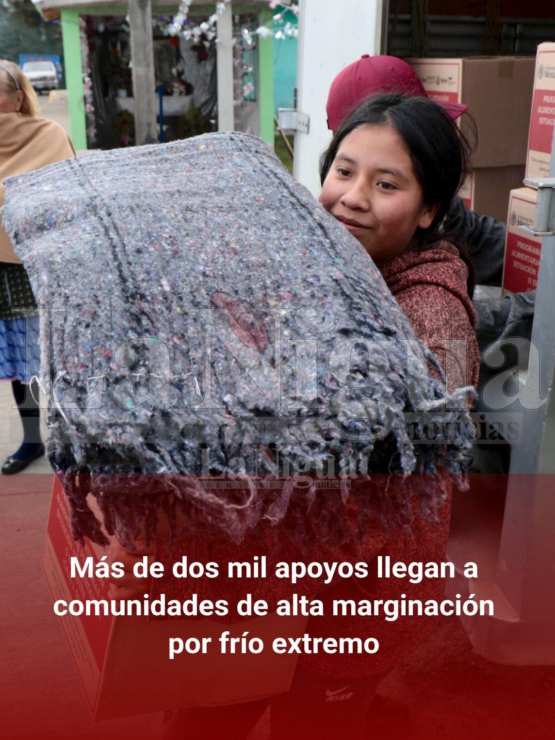 Más de dos mil apoyos llegan a comunidades de alta marginación por frío extremo