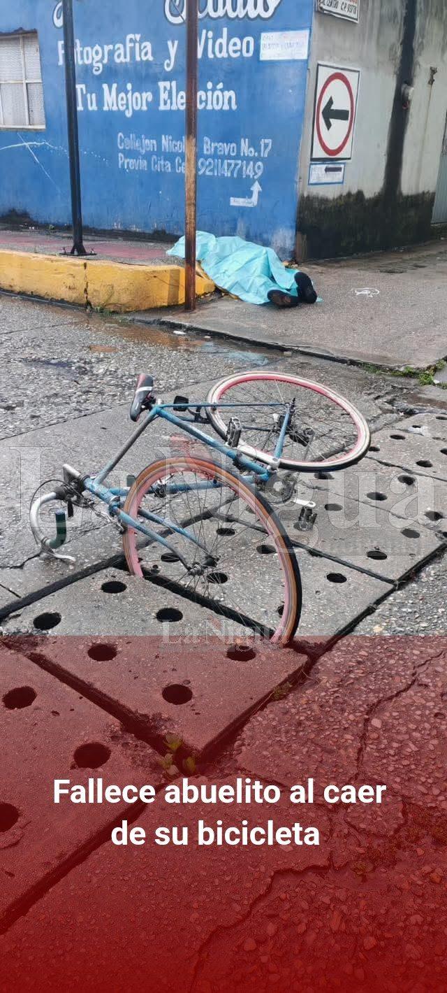 Fallece abuelito al caer de su bicicleta