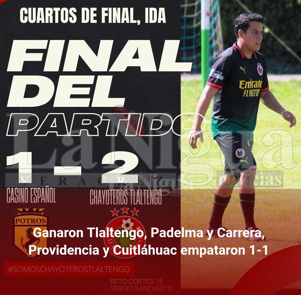 Ganaron Tlaltengo, Padelma y Carrera,Providencia y Cuitláhuac empataron 1-1