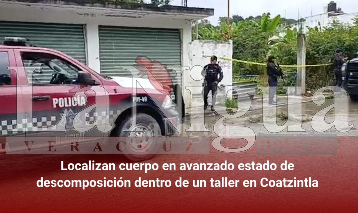 Localizan cuerpo en avanzado estado de descomposición dentro de un taller en Coatzintla