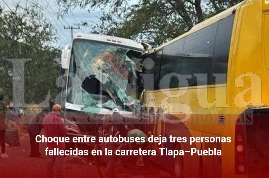 Choque entre autobuses deja tres personas fallecidas en la carretera Tlapa–Puebla