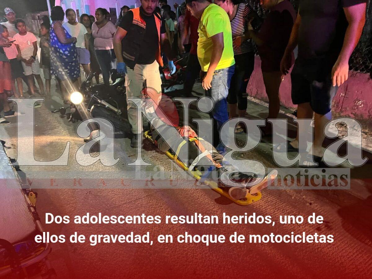 Dos adolescentes resultan heridos, uno de ellos de gravedad, en choque de motocicletas