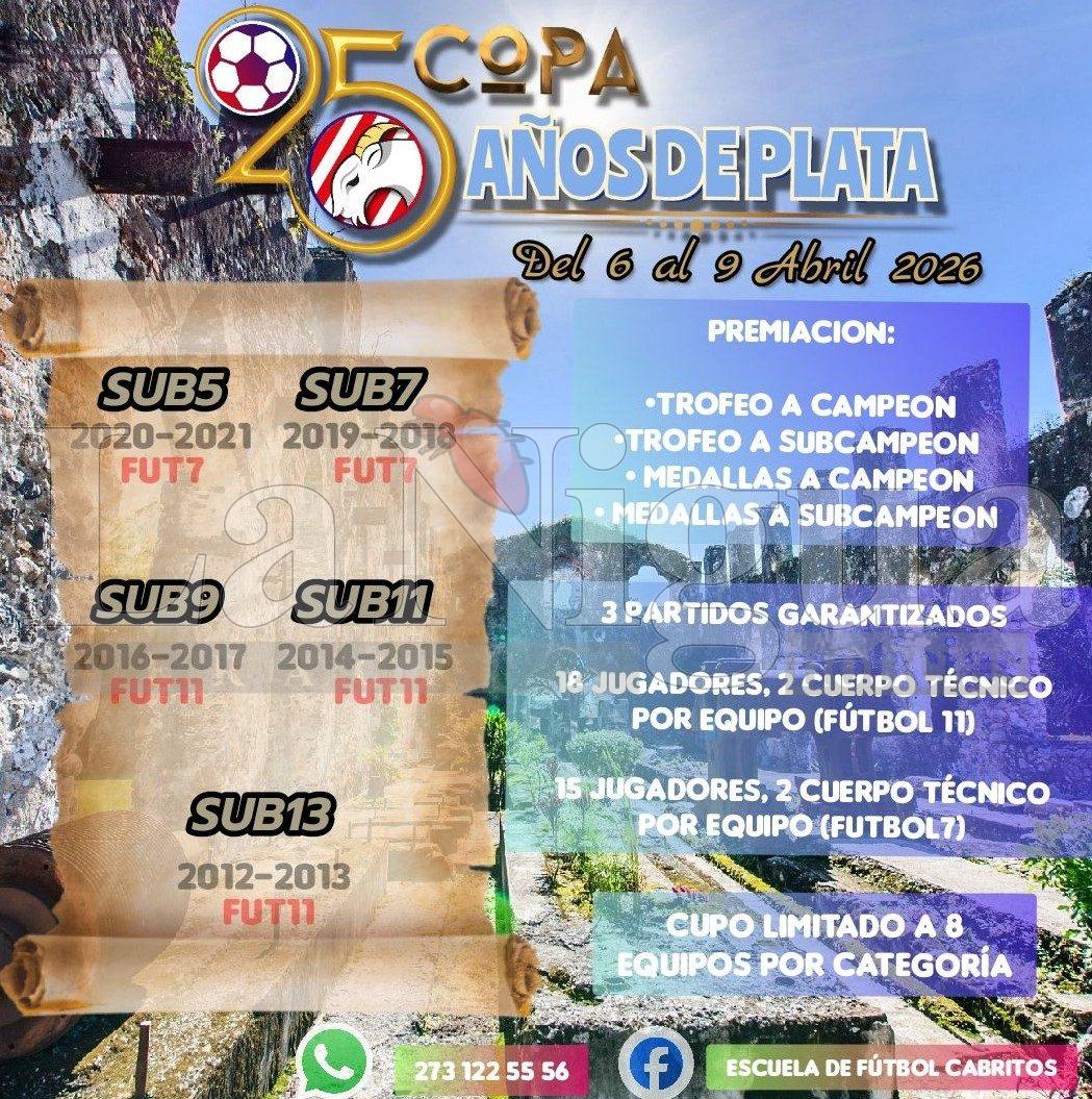 Cabritos festeja su Copa 25 años de Plata en abril