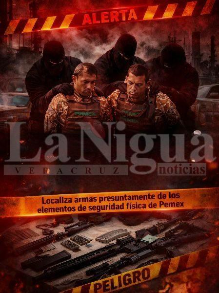 Localizan bolsa con armas de fuego en la carretera Agua Dulce–Coatzacoalcos.