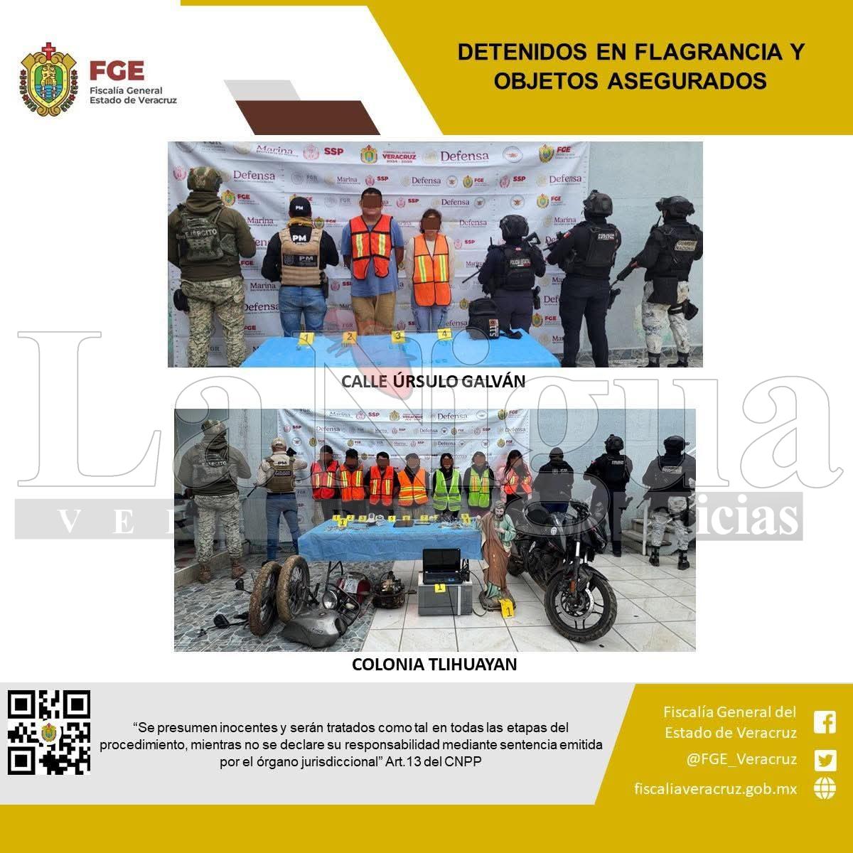 Fiscalía General del Estado informa resultados de operativo de cateo en Tlaltetela.
