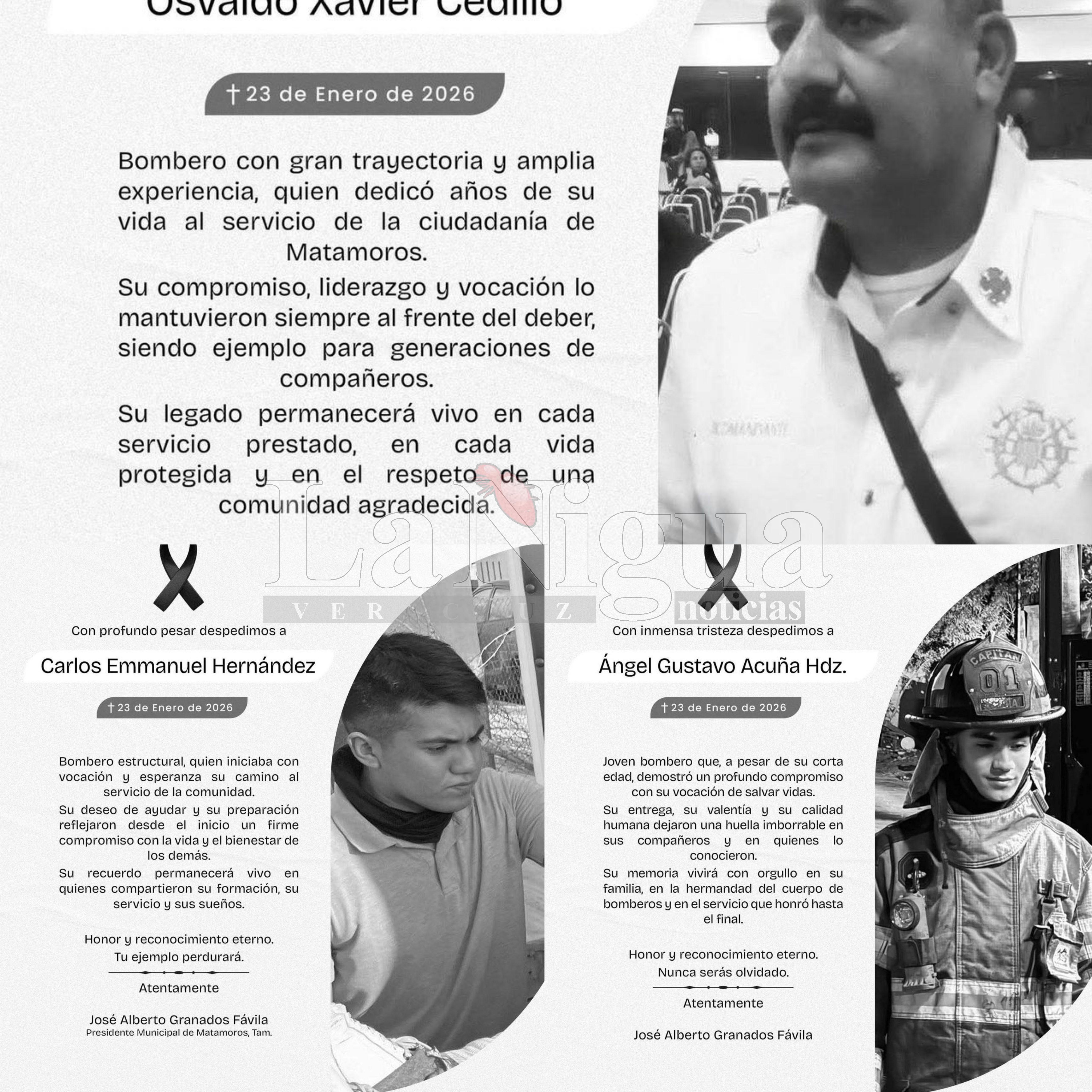 Matamoros de luto: mueren tres bomberos al colapsar maquiladora durante incendio