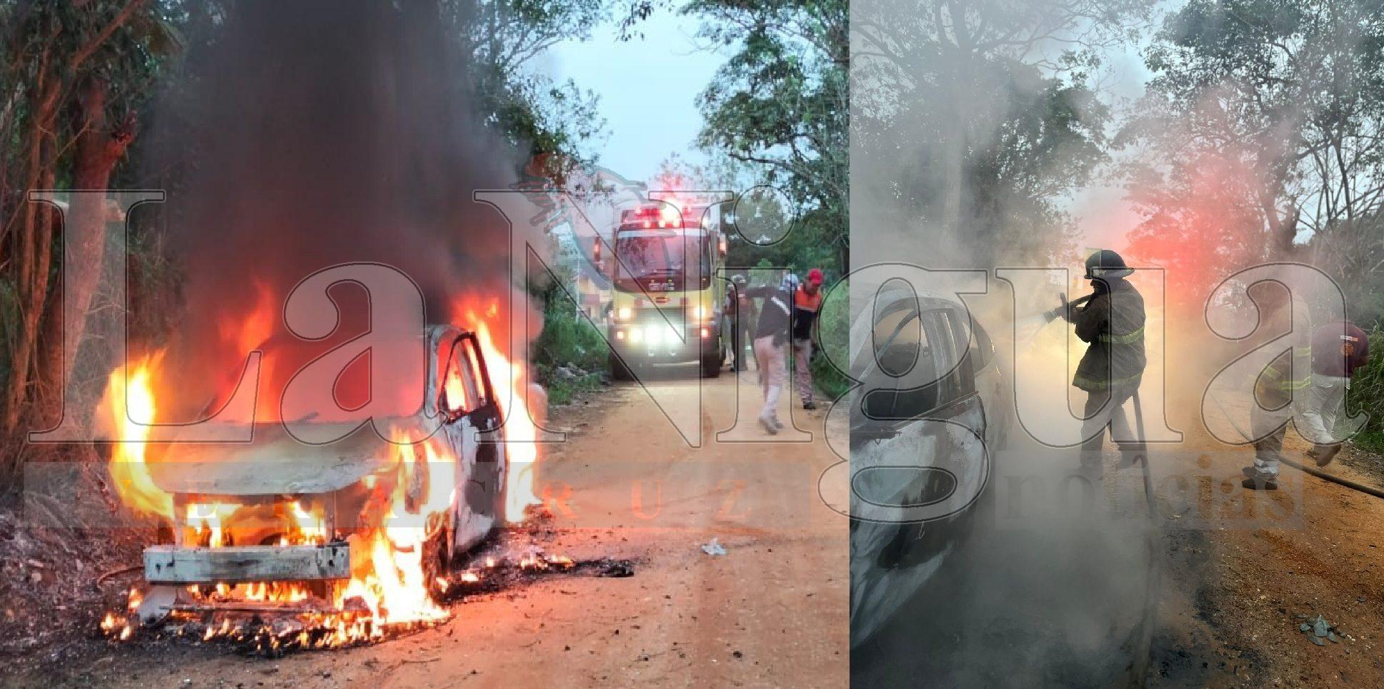 Incendian taxi en Acayucan, al sur Veracruz.