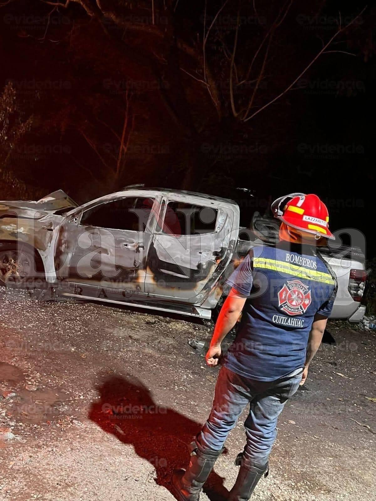 Camioneta se incendia en Yanga; no hubo personas lesionadas