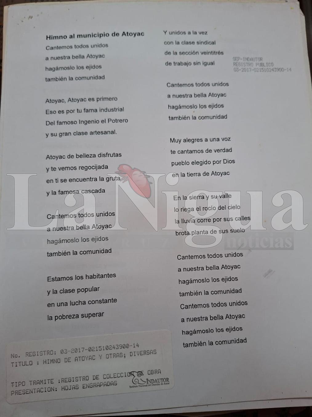 CONOCIENDO NUESTRA HISTORIA: EL HIMNO DE ATOYAC.