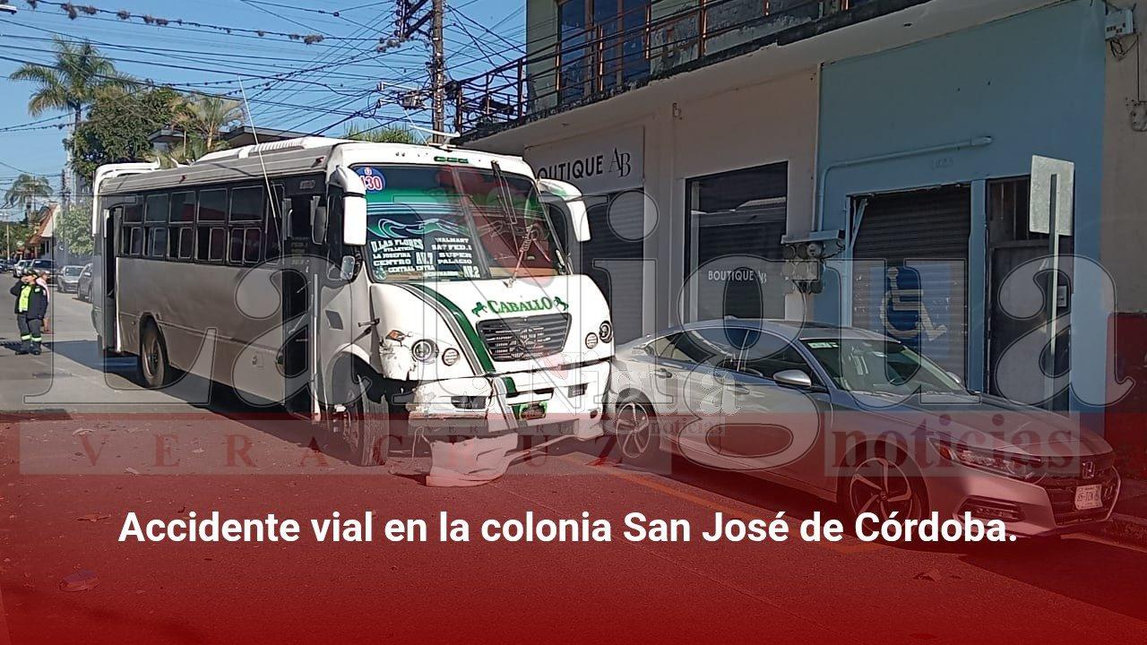 Accidente vial en la colonia San José de Córdoba.