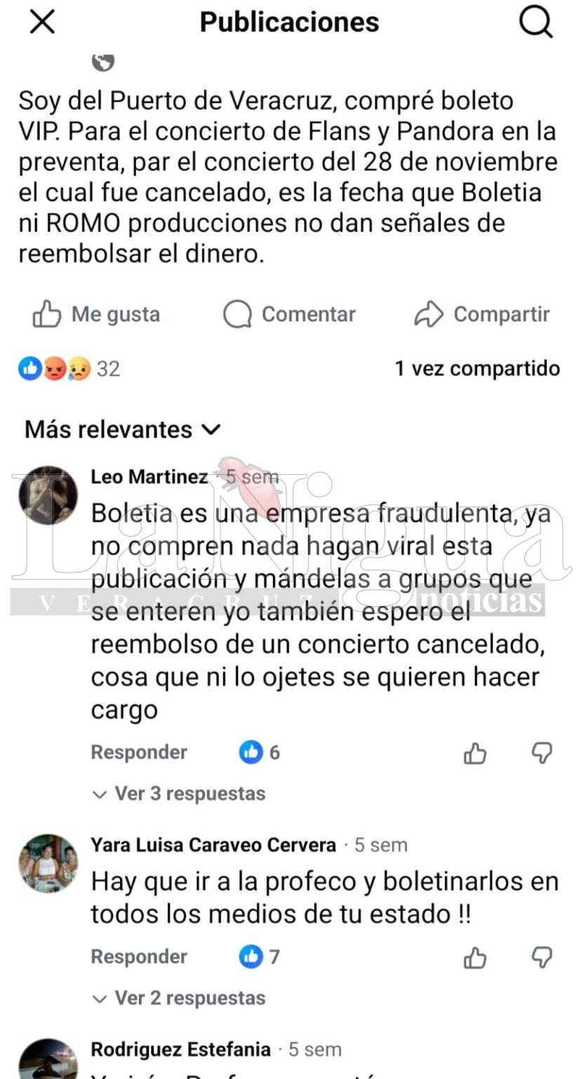 Veracruzanos preparan demanda colectiva ante Profeco por fraude en concierto de Flans y Pandora