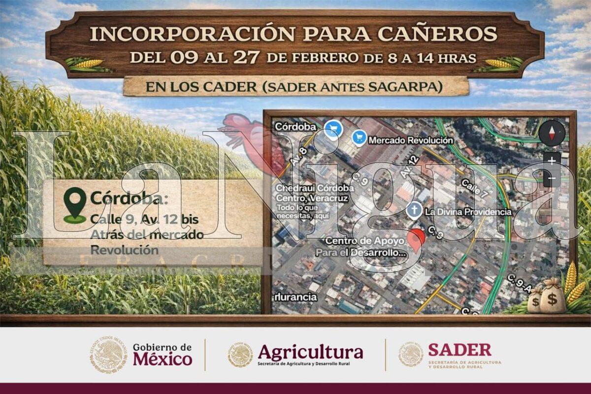 Apertura de la ventanilla de SADER; Fomento Agropecuario hace un llamado a todos los productores de Córdoba y la región