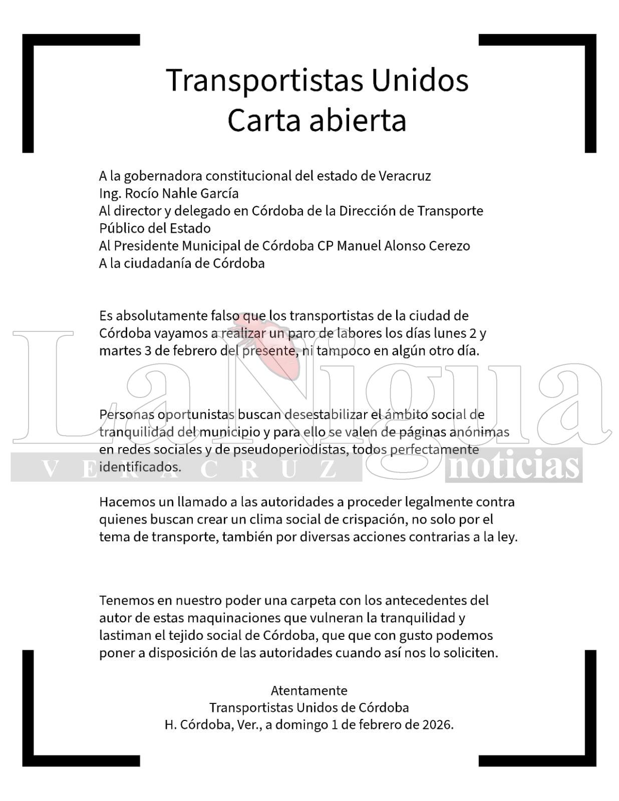 NO HAREMOS NINGÚN PARO: TRANSPORTISTAS DEL CENTRO DE VERACRUZ