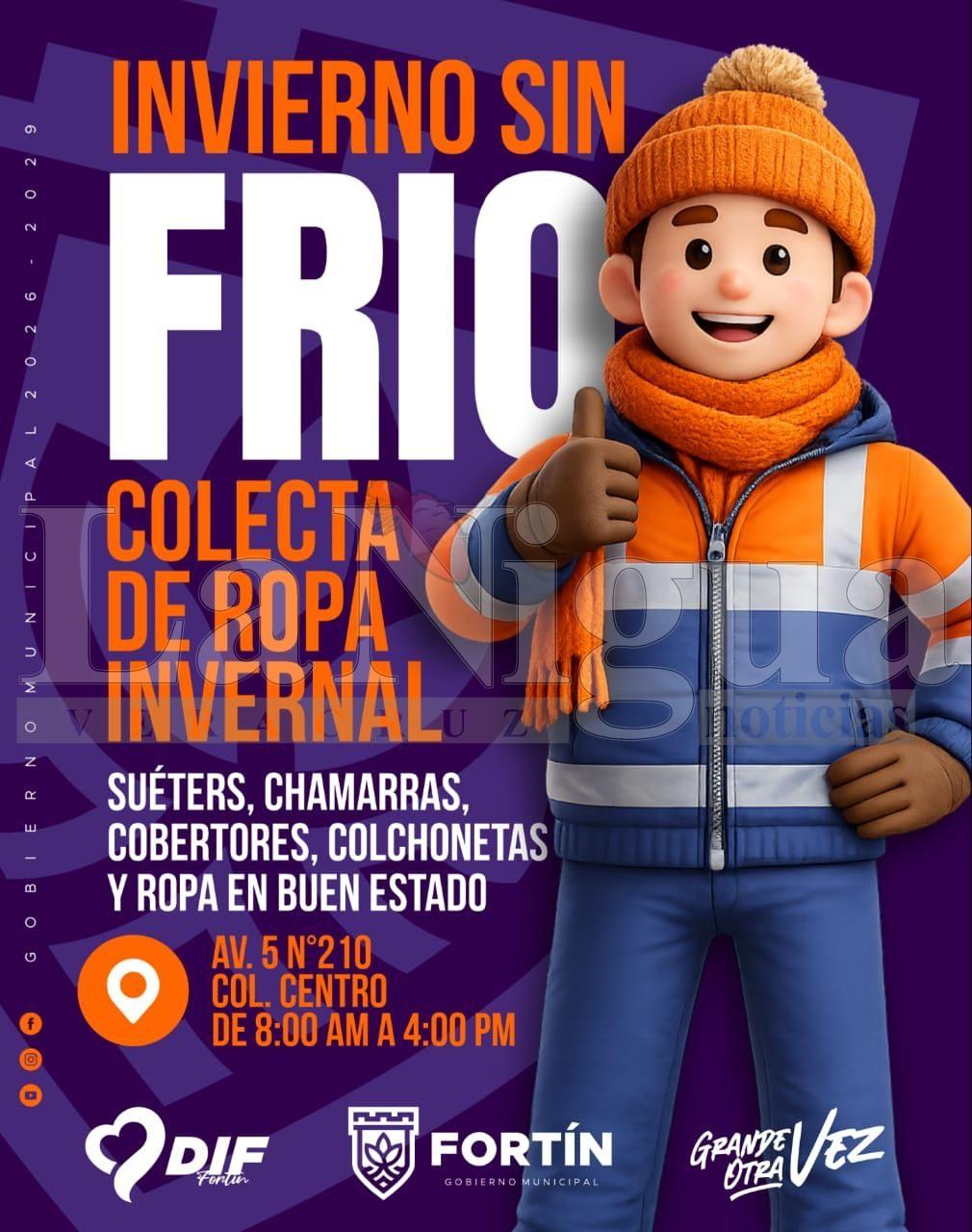 DIF Fortín inicia campaña de Colecta de Ropa Invernal