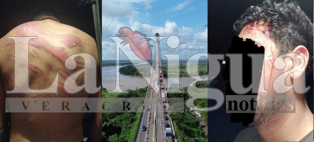 Atracan a traileros sobre el Puente Coatzacoalcos 2; denuncian banda armada en paraderos de la autopista.