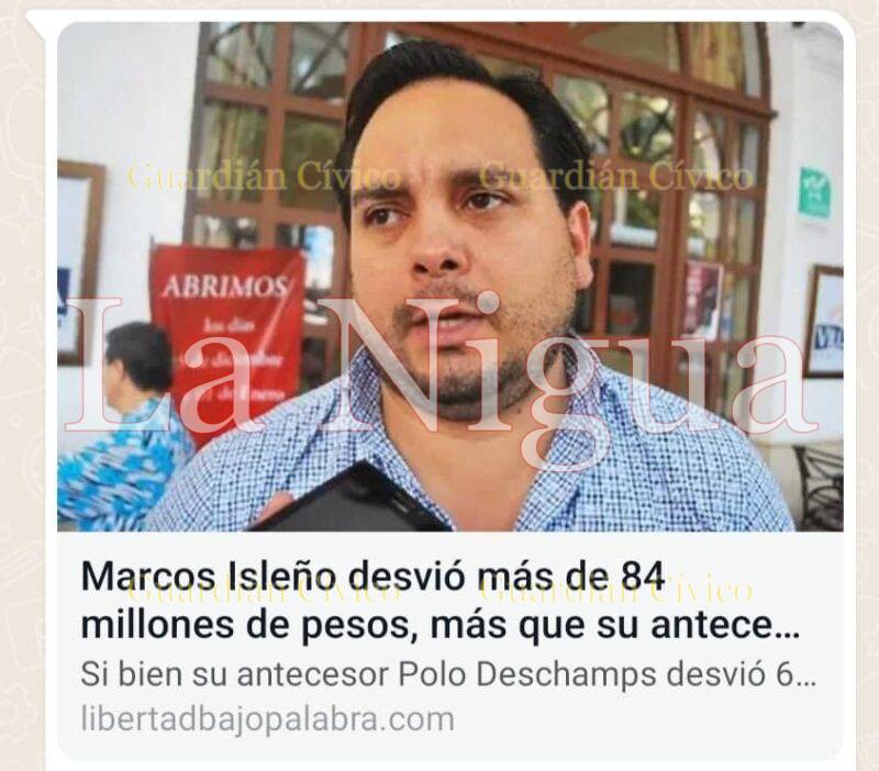 Marcos Isleño, robó poquito ¡Solo 84 millones de pesos!