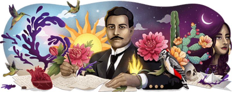 El Doodle de Google dedicado a Ramón López Velarde, poeta mexicano.