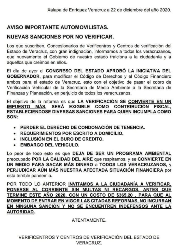 Sanciones por no verificar