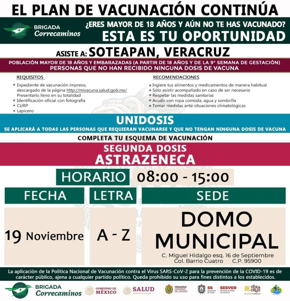 Abre registro de vacunación para menores de 15 a 17 años