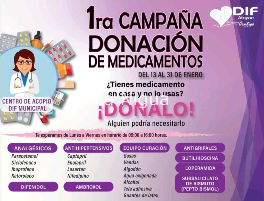 Invita DIF de Atoyac a campaña de donación de medicamentos