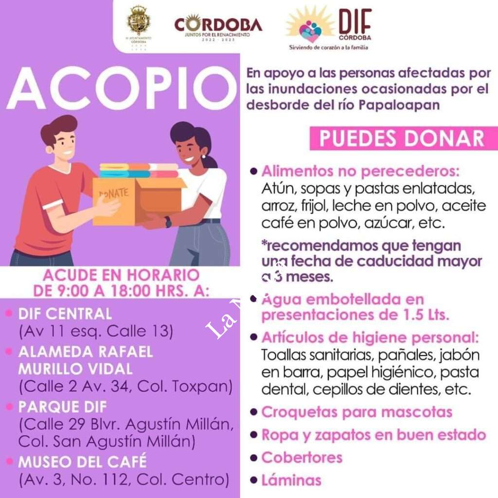 Habilita Fortín Centro de Acopio para damnificados