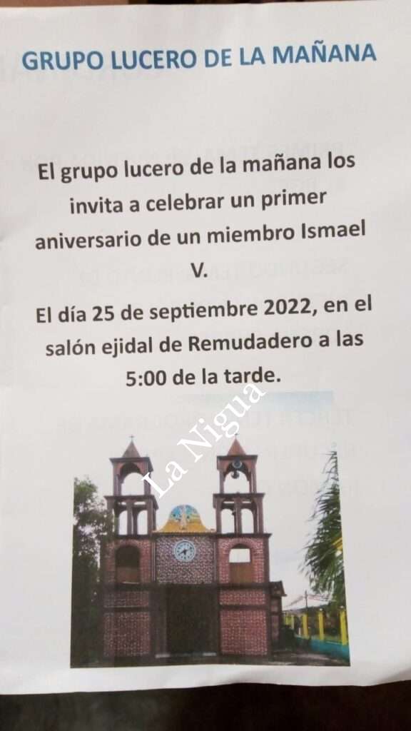 Invitación de AA a Aniversario en Remudadero