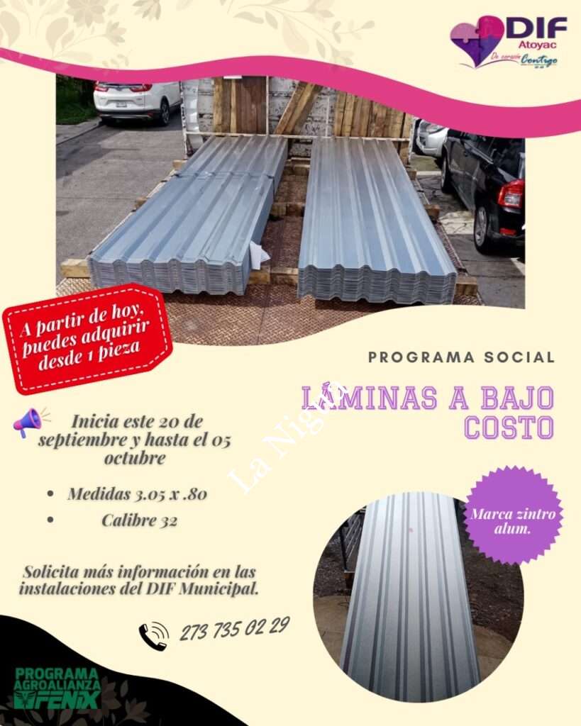 Invita DIF de Atoyac a aprovechar campaña de “Láminas a bajo costo”