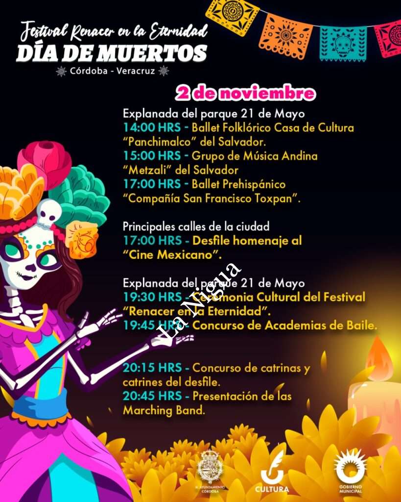 Último día del festival Día de Muertos “Renacer en la Eternidad”. Miércoles 2