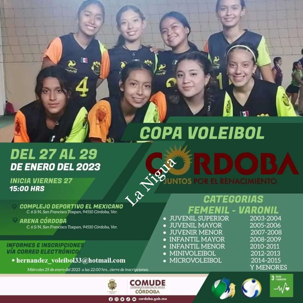 Preparan copa de voleibol “Córdoba Renace 2023”, se llevará a cabo durante este fin de semana