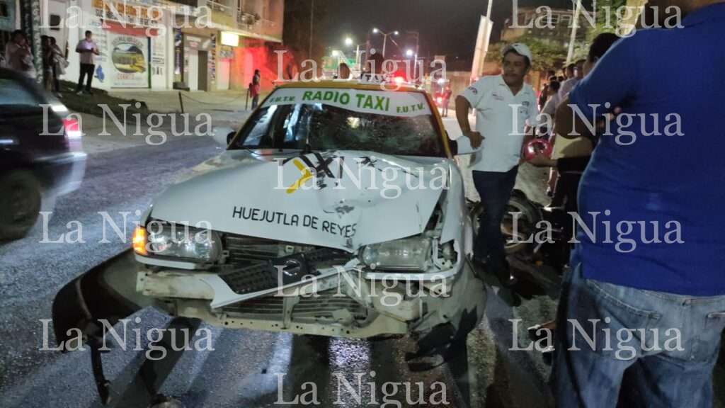 MOTOCICLISTA GRAVE POR CHOCAR CONTRA UN TAXI