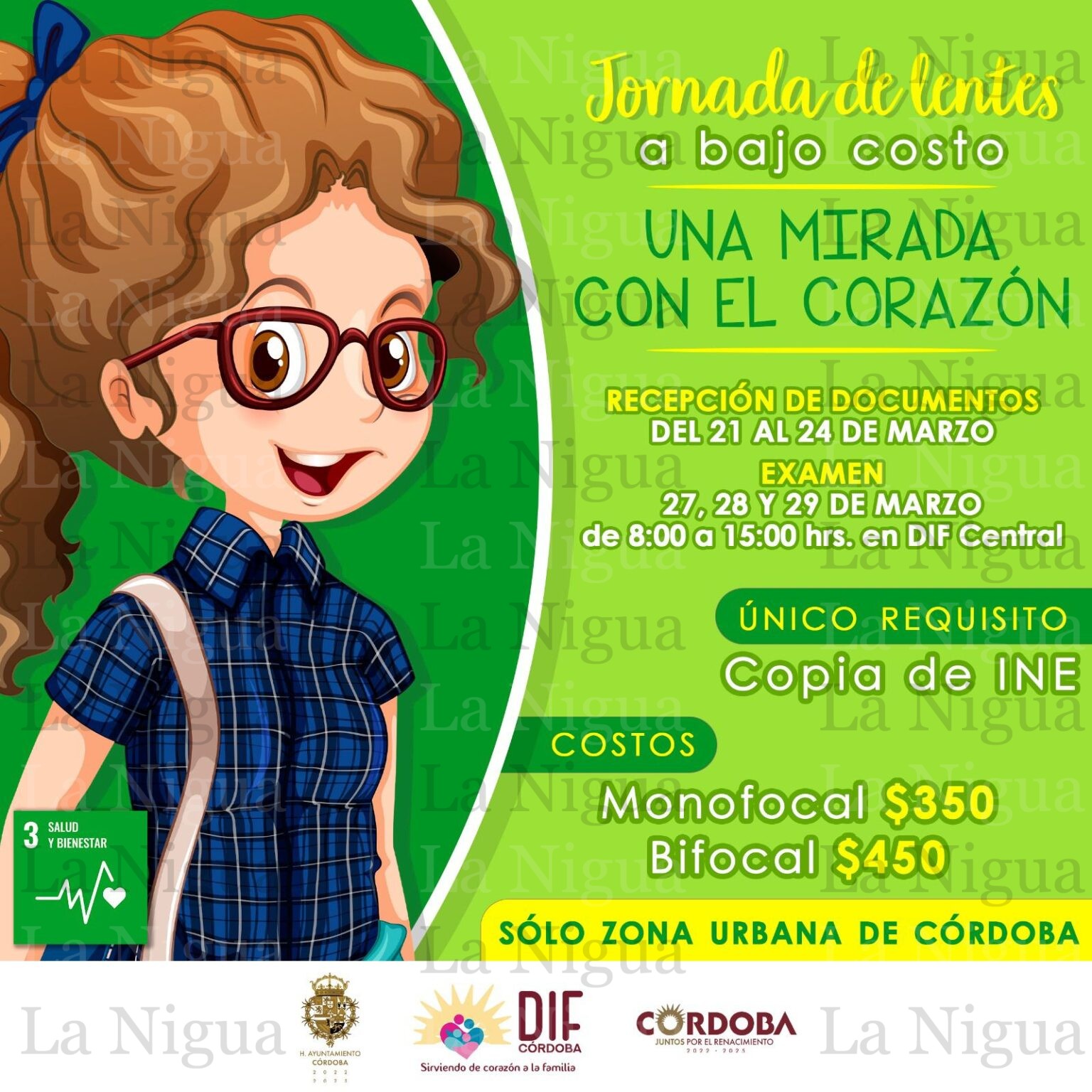 DIF Municipal, convoca a la ciudadanía a la campaña de lentes a bajo costo.