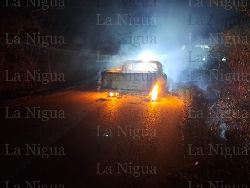 Se incendió camioneta; pollos que transportaba terminaron carbonizados