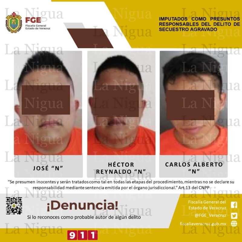 Imputados como presuntos responsables del delito de secuestro agravado.