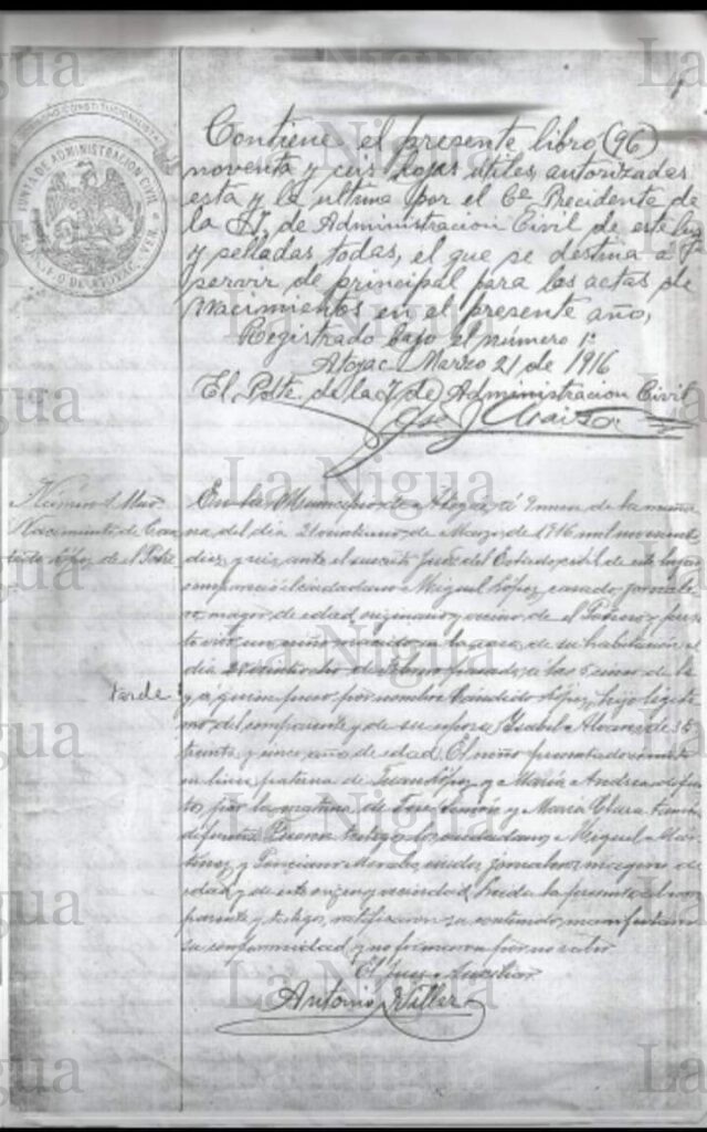 CÁNDIDO LÓPEZ, HIJO LEGÍTIMO DEL COMPARECIENTE