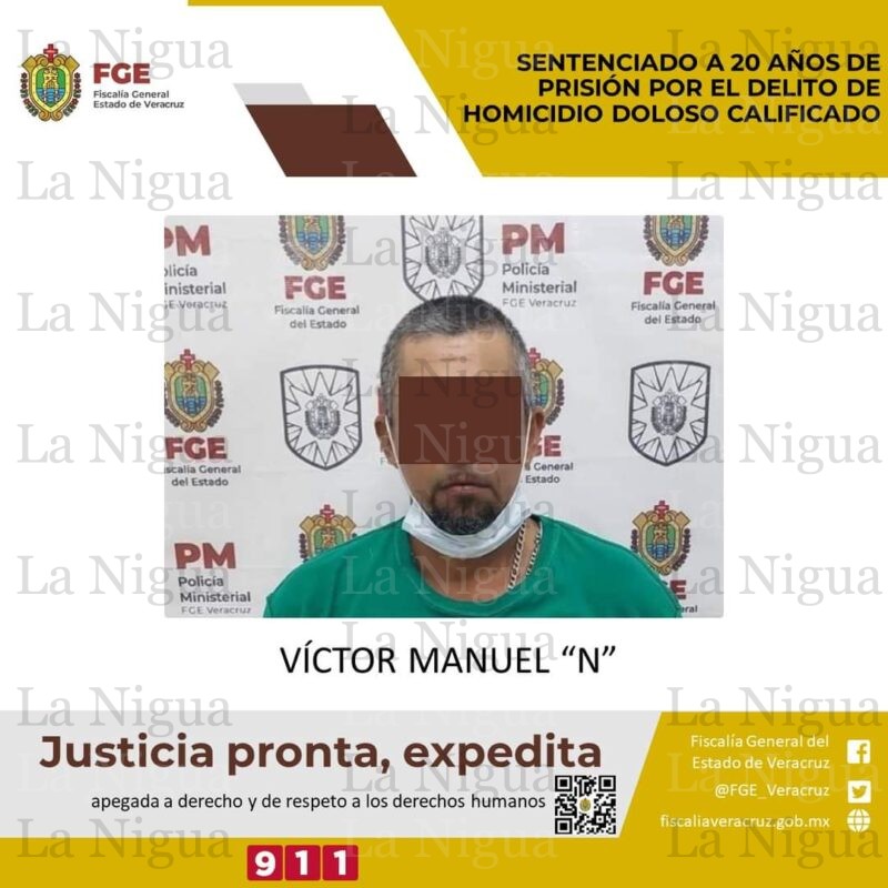 Sentenciado a 20 años de prisión por el delito de homicidio doloso calificado