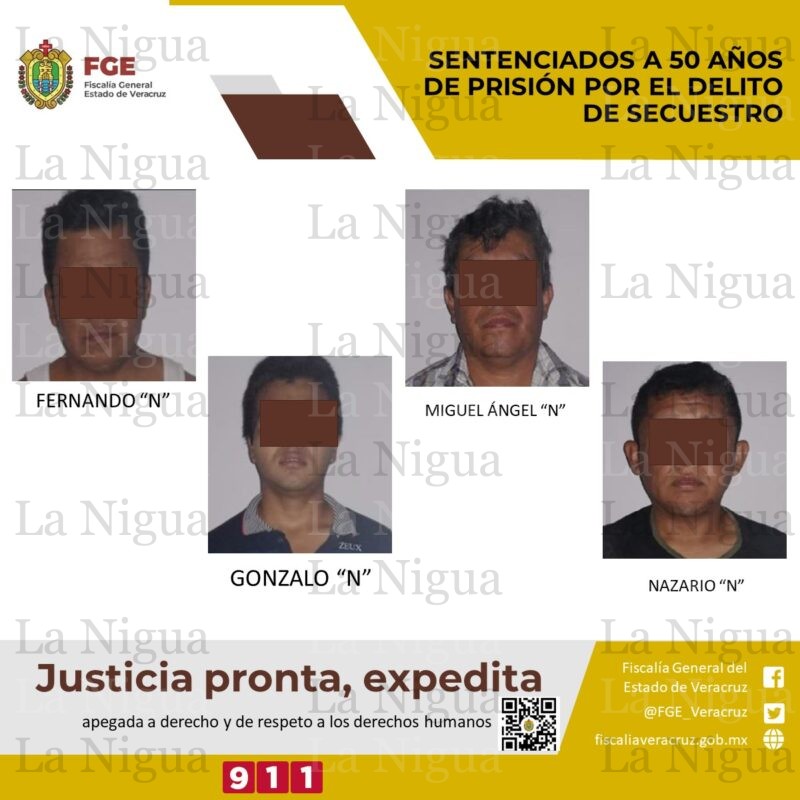 Sentenciados a 50 años de prisión por el delito de secuestro