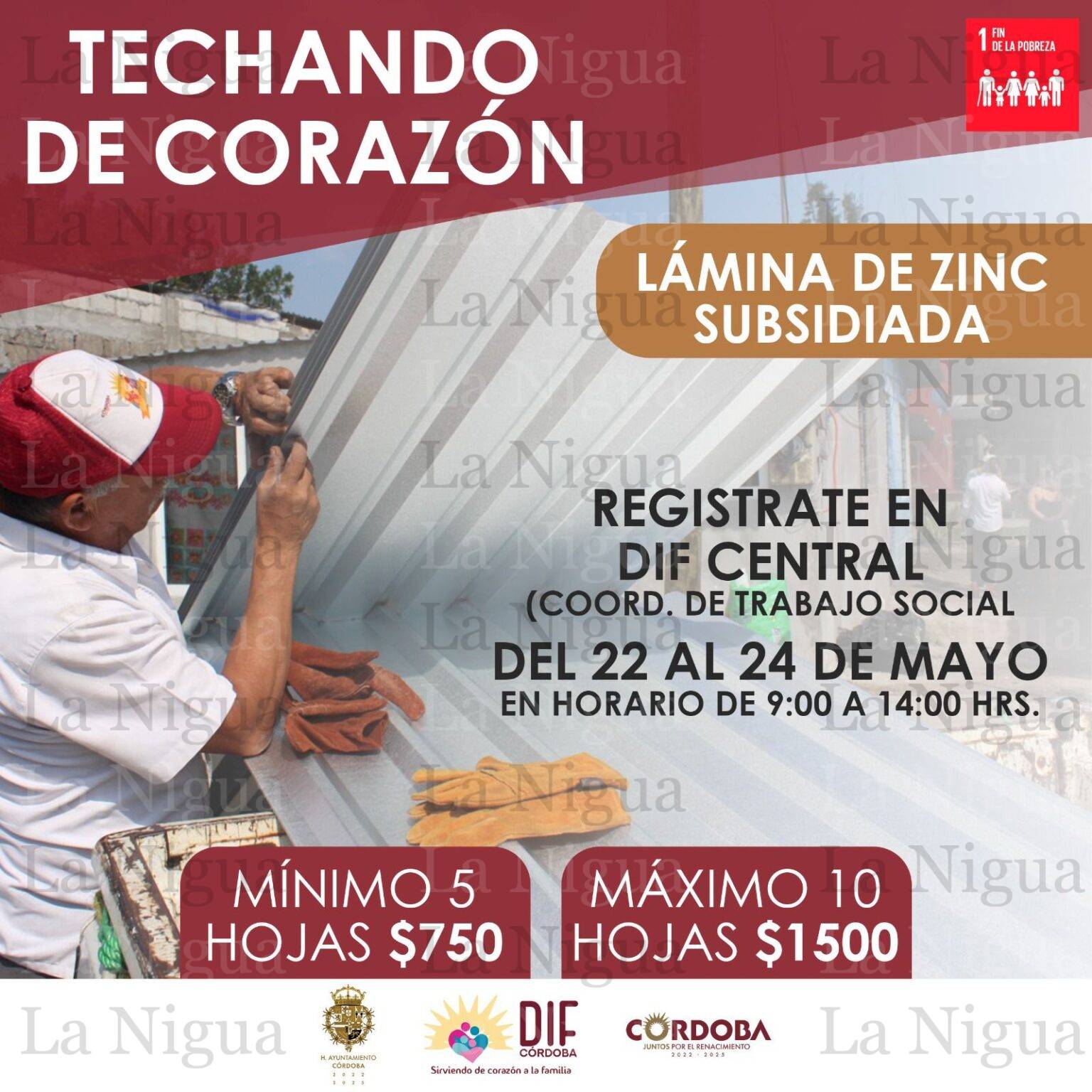 DIF Municipal te invita a participar en la campaña a bajo costo “Techando de Corazón” láminas a bajo costo