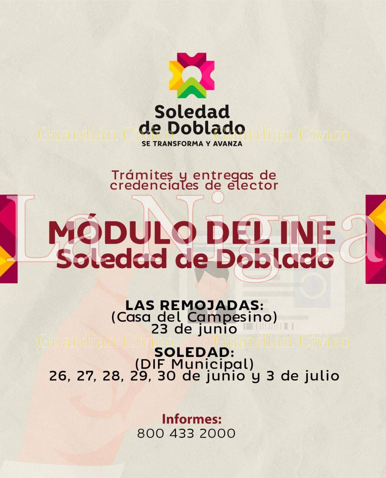 EL MUNICIPIO DE SOLEDAD DE DOBLADO INFORMA: