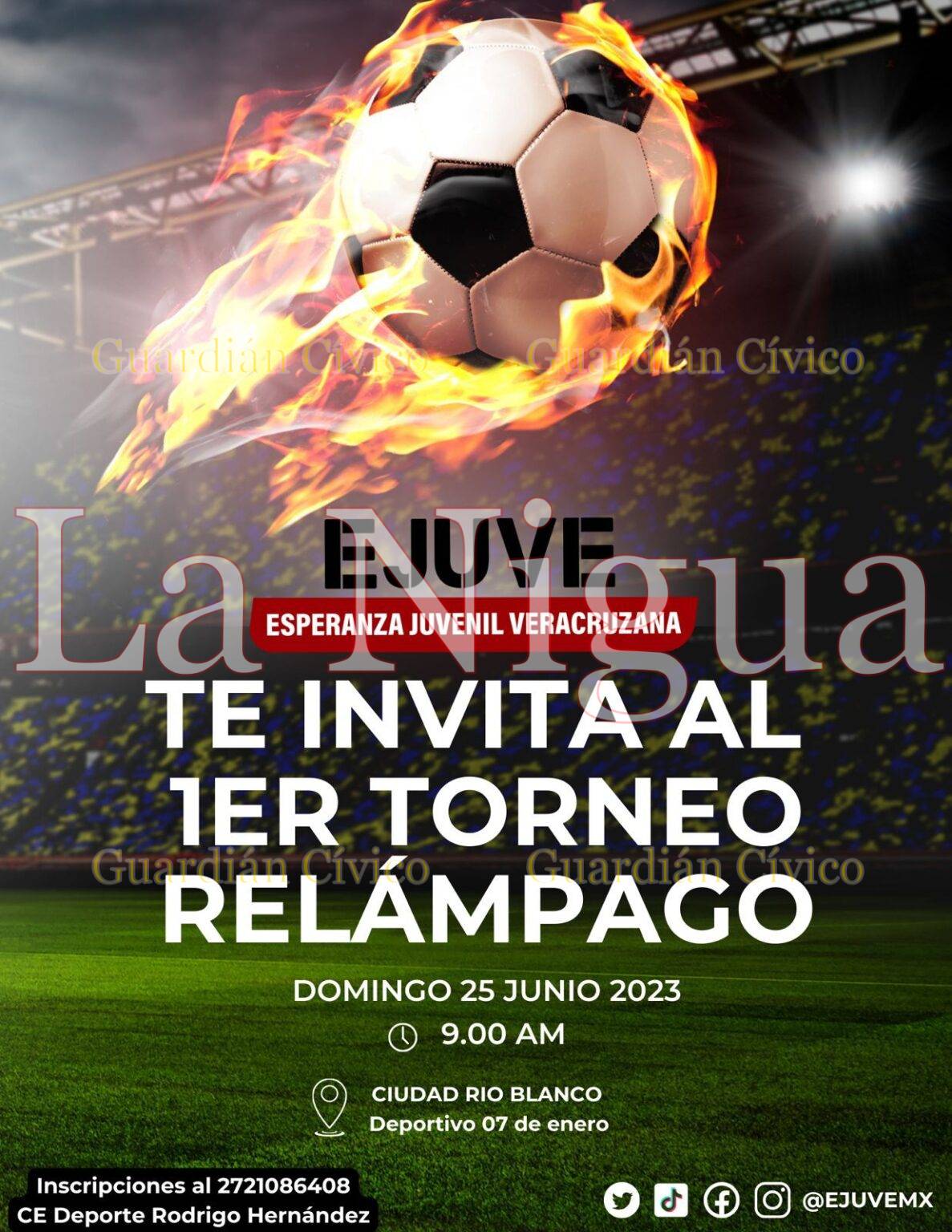 EJUVE convoca a participar en el 1er. Torneo Relámpago de futbol