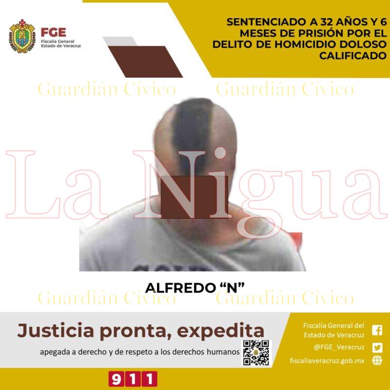 Sentenciado a 32 años y 6 meses de prisión por el delito de homicidio doloso calificado.
