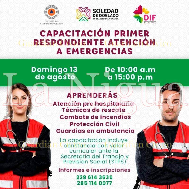 Capacitación primer respondiente atención a emergencia en Soledad.