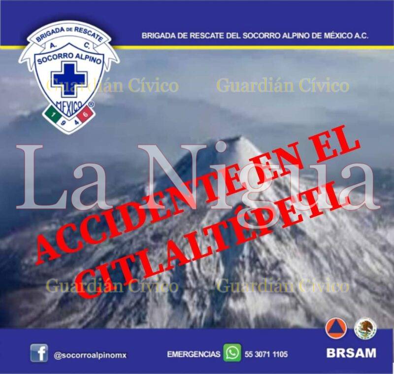 Mueren 4 montañistas en el Pico de Orizaba