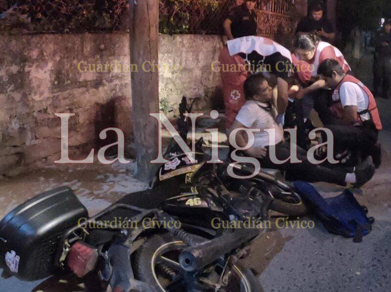 Ebrio motociclista derrapa en Hidalgo