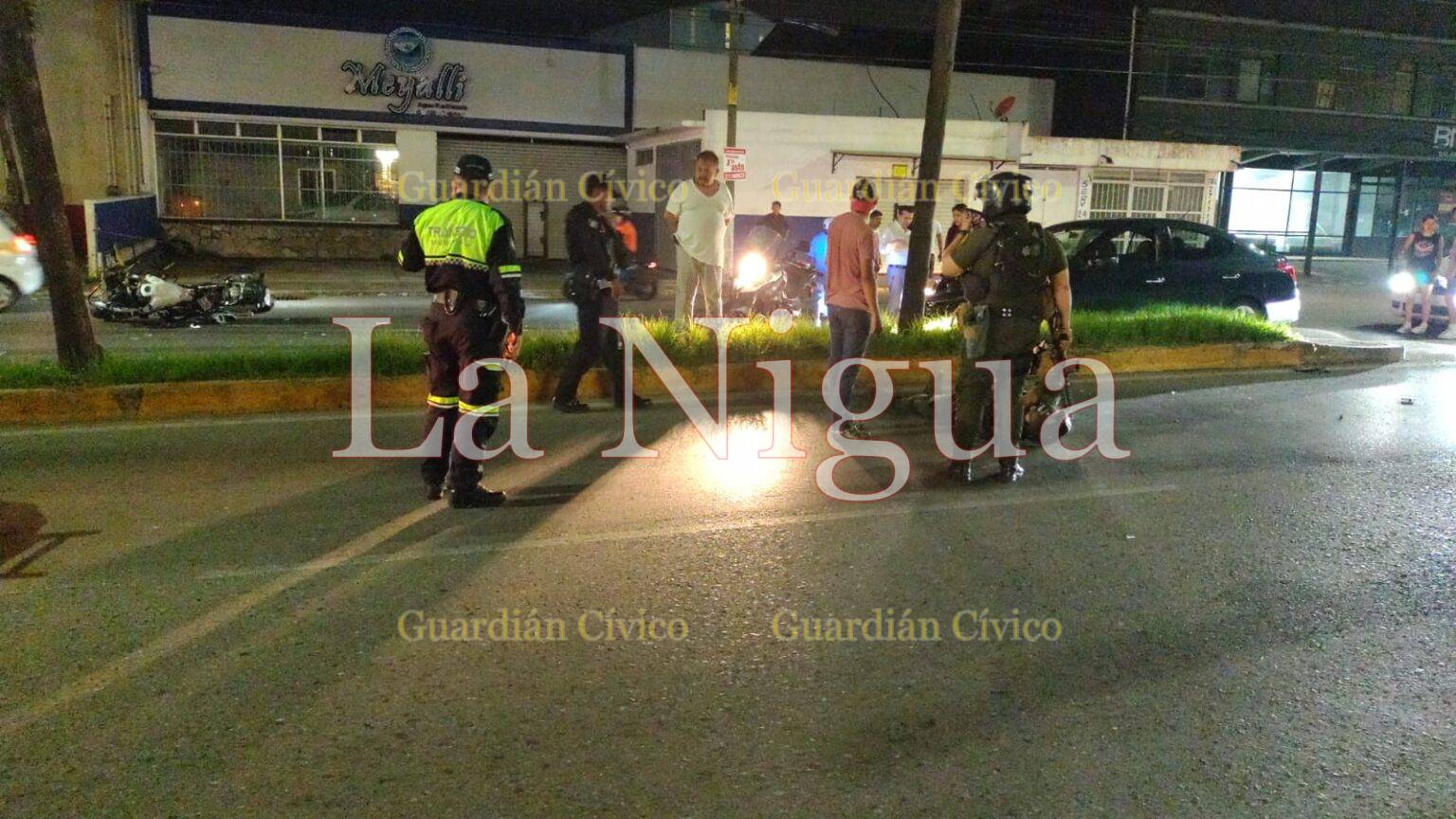 Se accidenta motopatrullero de la Fuerza Civil.