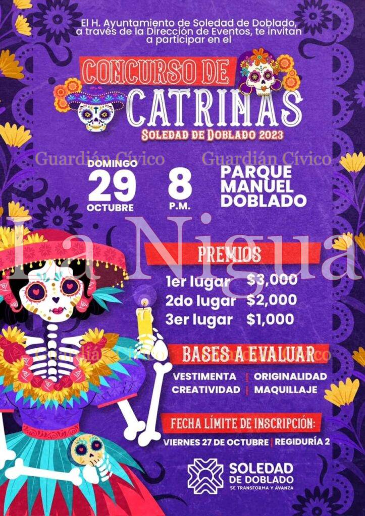 INVITAN A CONCURSO DE CATRINAS EN SOLEDAD.