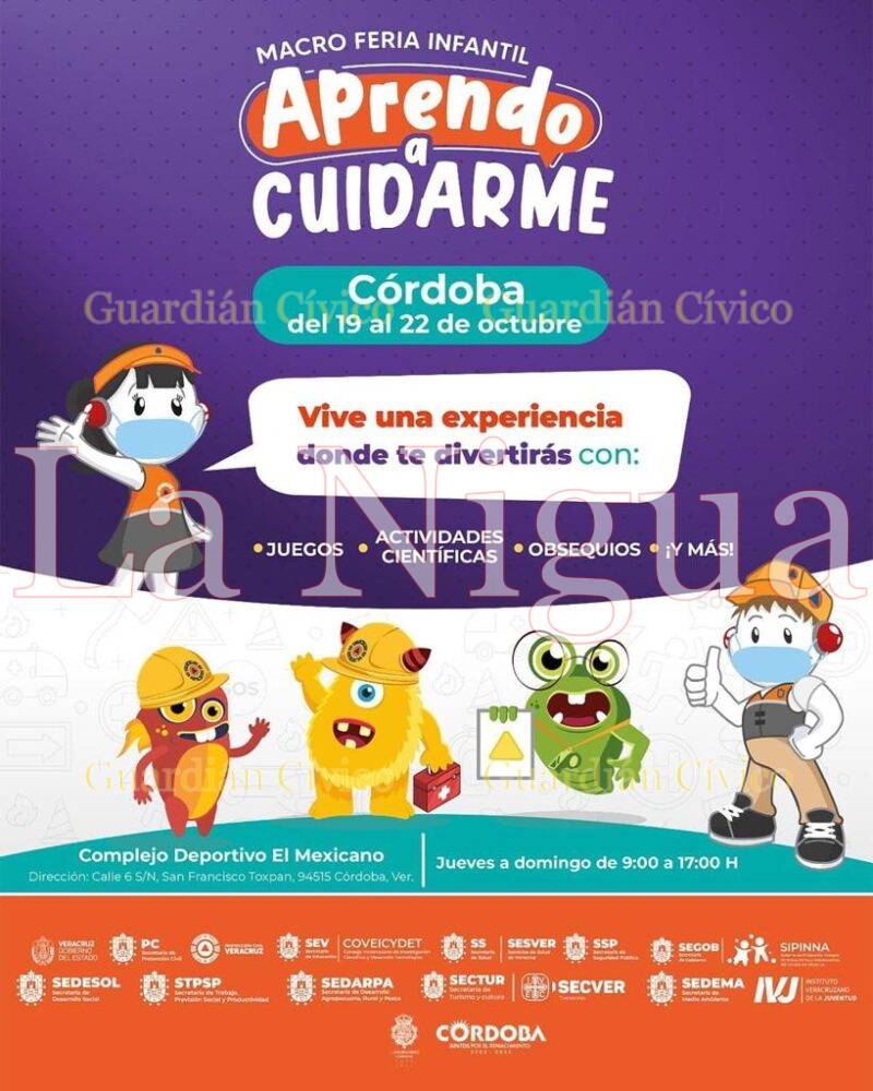 Será Córdoba sede de la Macro Feria Infantil “Aprendo a Cuidarme”; del 19 al 22 de octubre