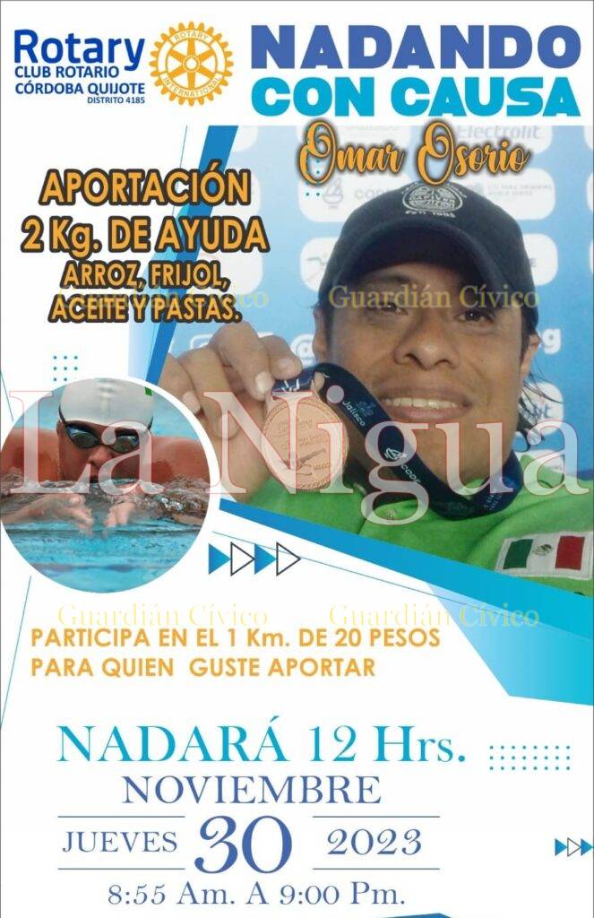 Omar Osorio nadará 12 horas con Causa el 30 en Club Azucareros