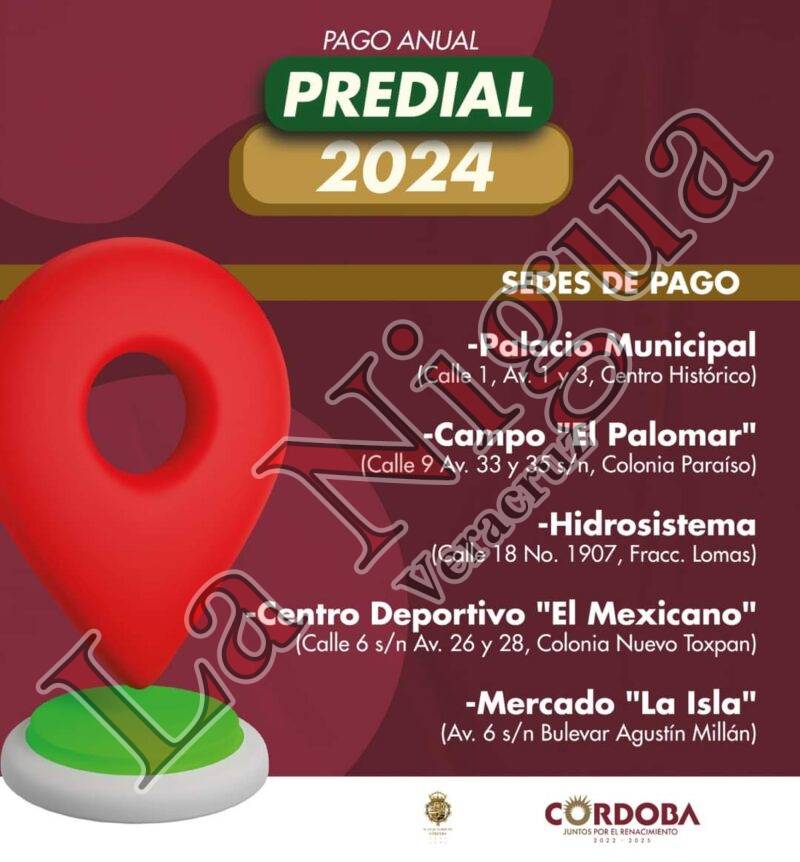 Habra cinco sedes para Pago de Predial 2024