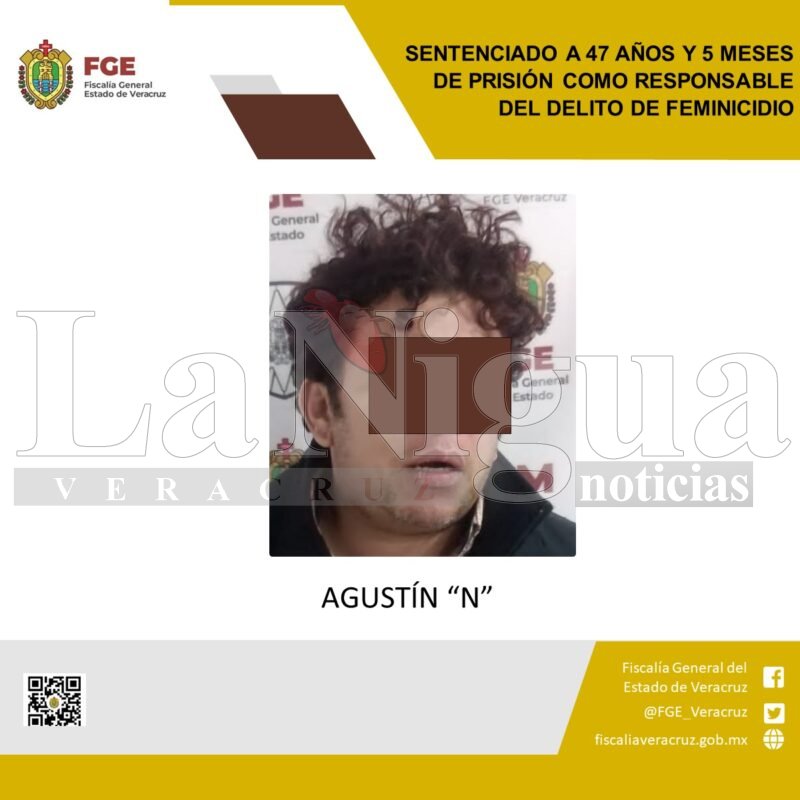 Tribunal condena a 47 años de prisión a feminicida en Veracruz